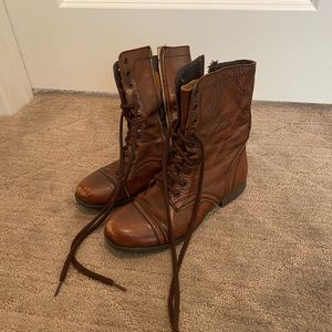 Steve Madden Troopa Brown Leather Boots
